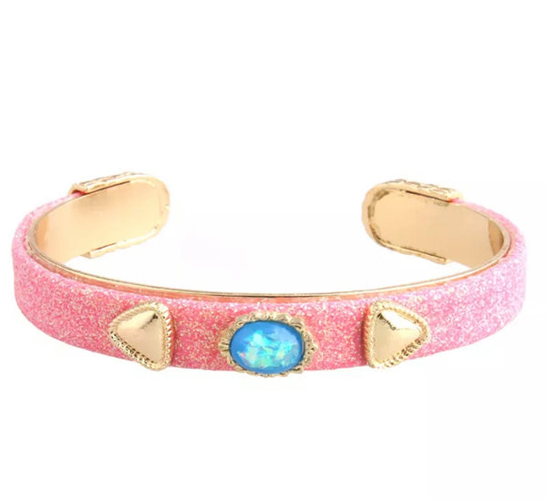 Bracciale regolabile pelle e applique