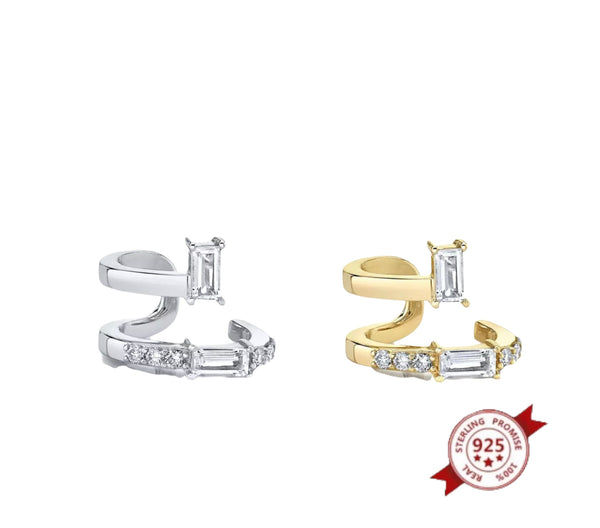 Mono earcuff argento 925 crystal barretta