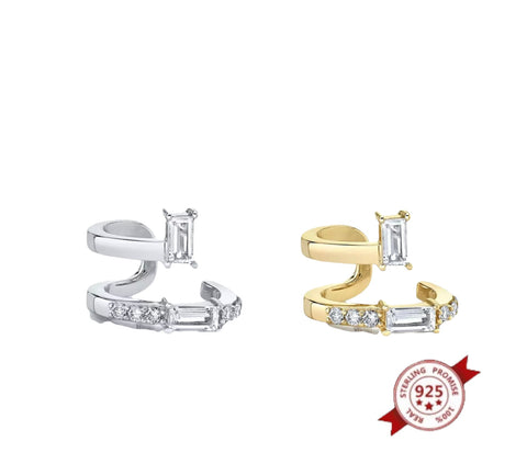Mono earcuff argento 925 crystal barretta