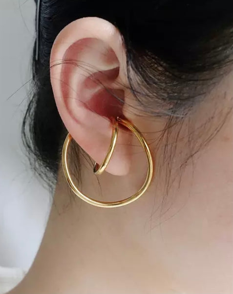 Mono earcuff Luna cerchio doppio orecchino senza buco