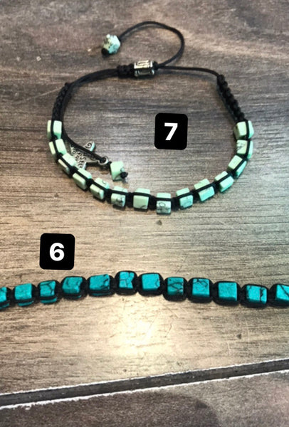 Bracciale cavigliera macrame handmade cubi marble