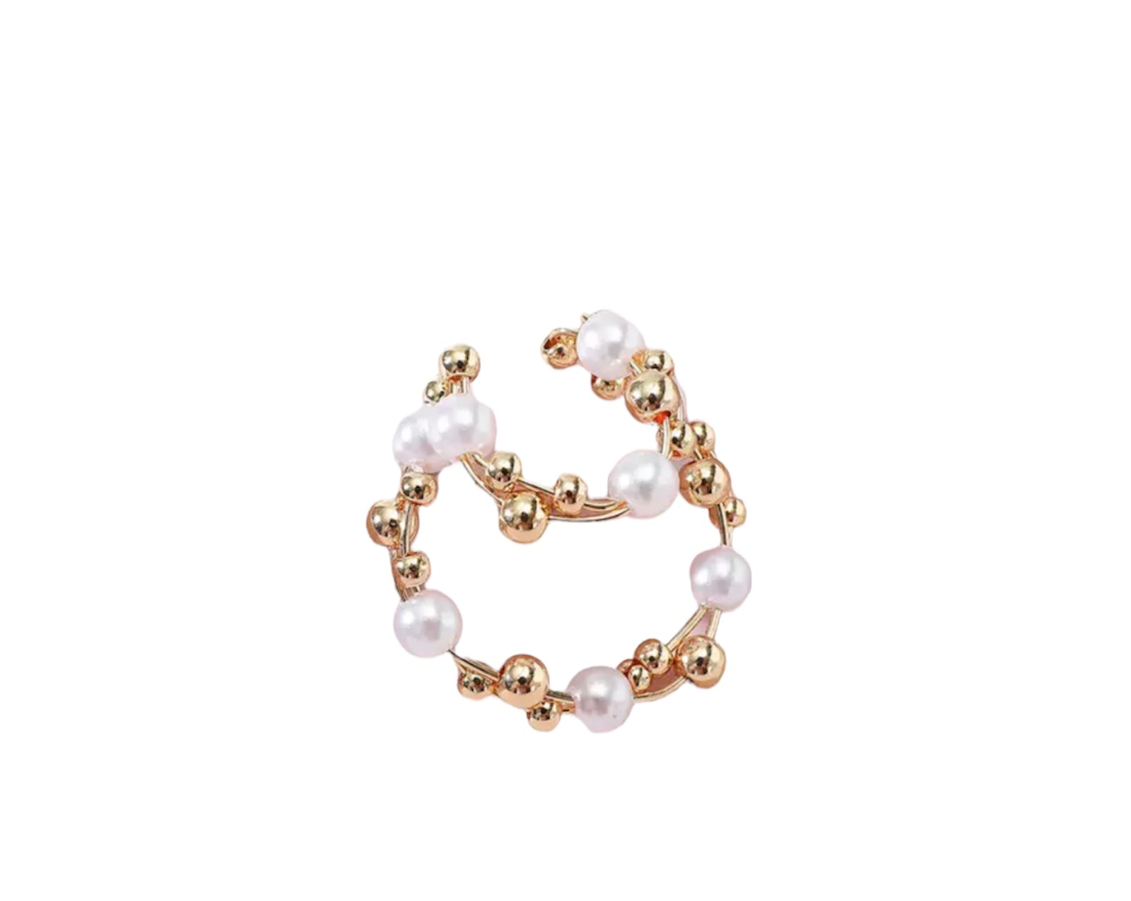 Mono Earcuff doppio sfere e perle