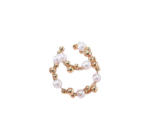 Mono Earcuff doppio sfere e perle