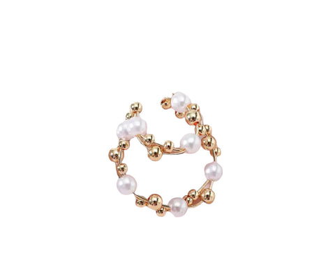 Mono Earcuff doppio sfere e perle