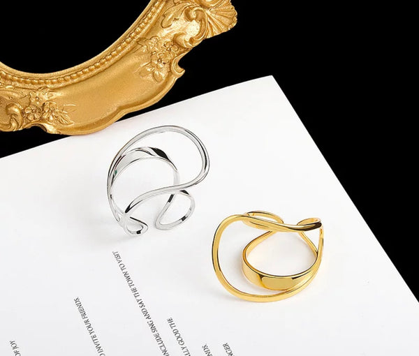 Anello doppio strato regolabile argento 925