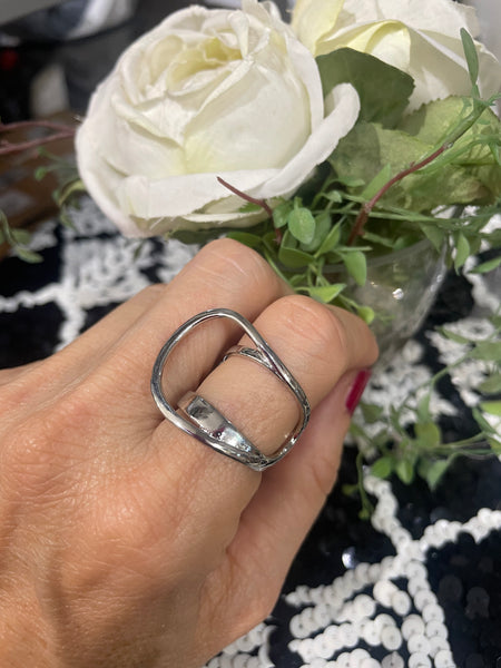 Anello doppio strato regolabile argento 925
