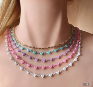 Collana cuoricini smaltati