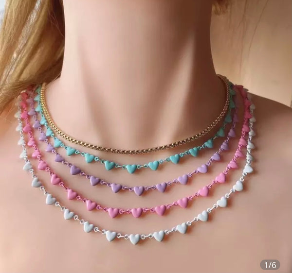 Collana cuoricini smaltati