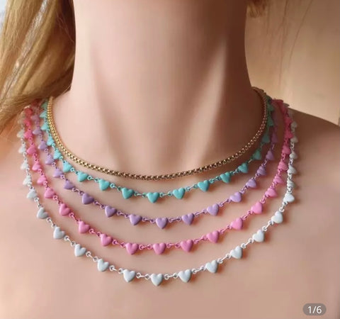Collana cuoricini smaltati
