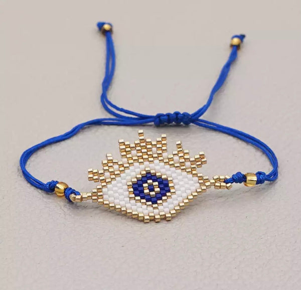 Bracciale cavigliera occhio perline vari colori