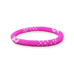 Rollon bracciale perline Nepal Pink