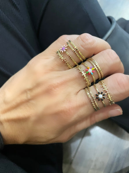 Anello regolabile Filicudi fiorellino smaltato