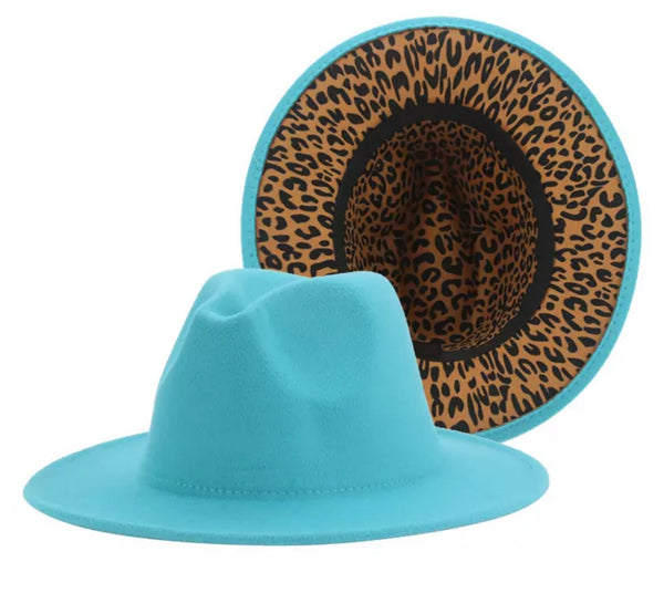 Cappello  Fedora Double face interno maculato vari colori con fascia accessorio estraibile