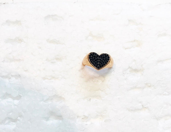 Anello cuore zirconi regolabile
