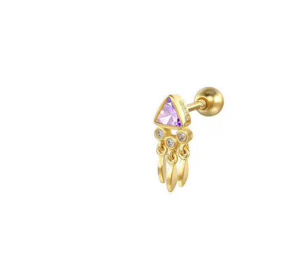 Mono orecchino piercing stud argento 925