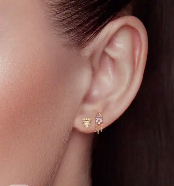 Mono orecchino piercing stud argento 925