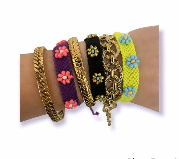 Bracciale cavigliera friendship con fiorellini