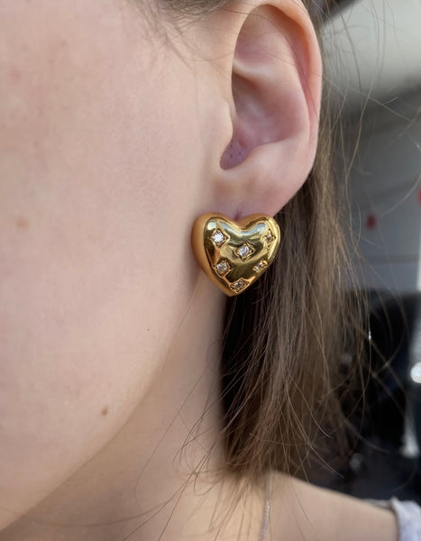 Coppia orecchi cuore Bubbles  crystal