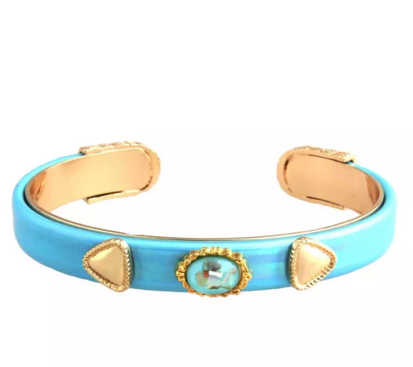 Bracciale regolabile pelle e applique