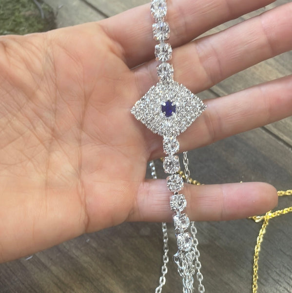 Collana con  girovita tennis con occhio vestito gioiello
