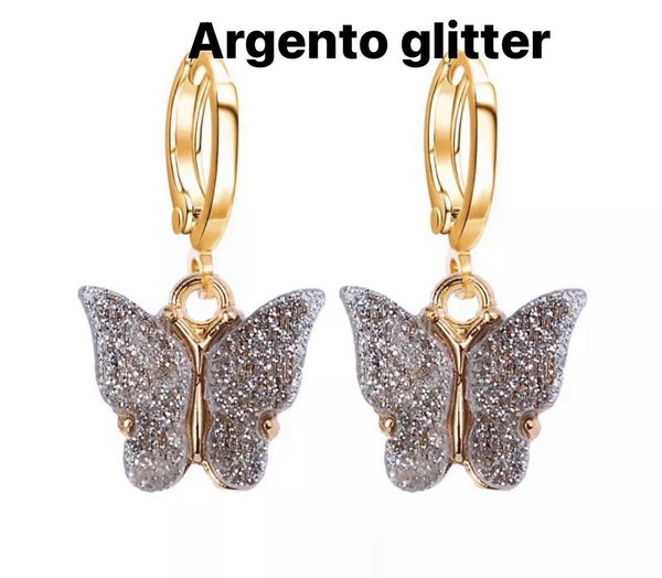 Mono orecchino farfalla madreperla vari colori