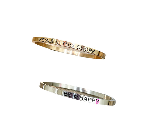 Bracciale manetta con frase incisa