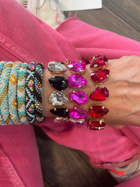 Bracciale  vari colori maxi tennis goccia bling bling