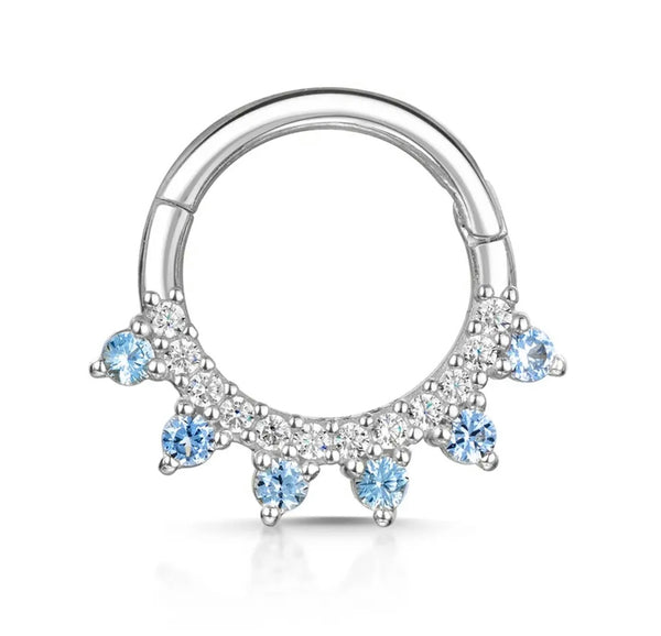 Mono orecchino daith piercing vari colori in argento 925