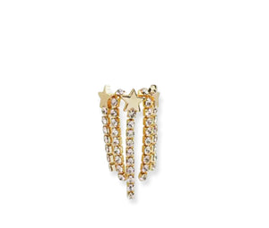 Mono earcuff crystal tennis e stelle