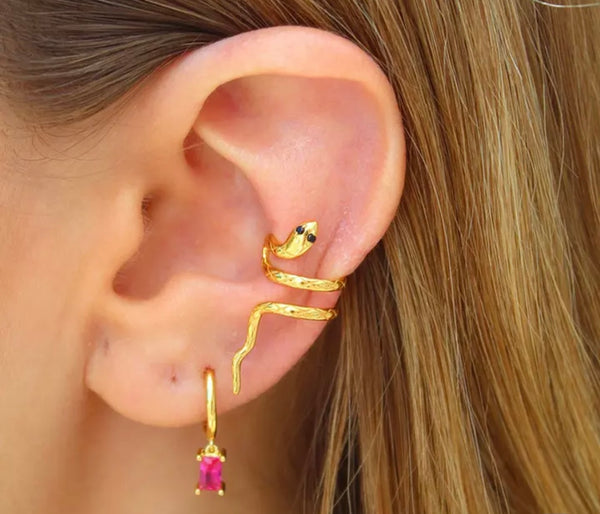 Mono earcuff serpente argento 925