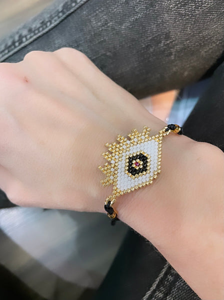 Bracciale cavigliera occhio perline vari colori
