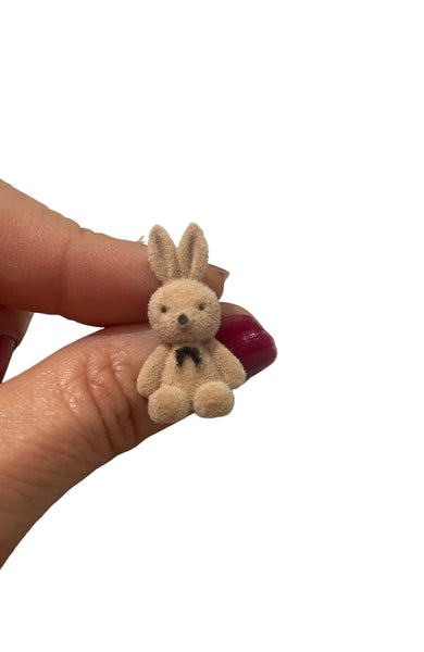 Mono orecchino coniglietto bunny teddy velluto vintage style vari colori