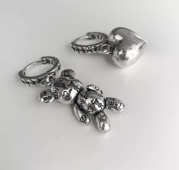 Mono orecchino orsacchiotto argento 925