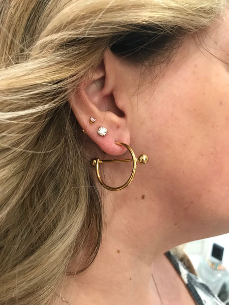 Mono orecchino botteguccia kourt hoops 3 cm