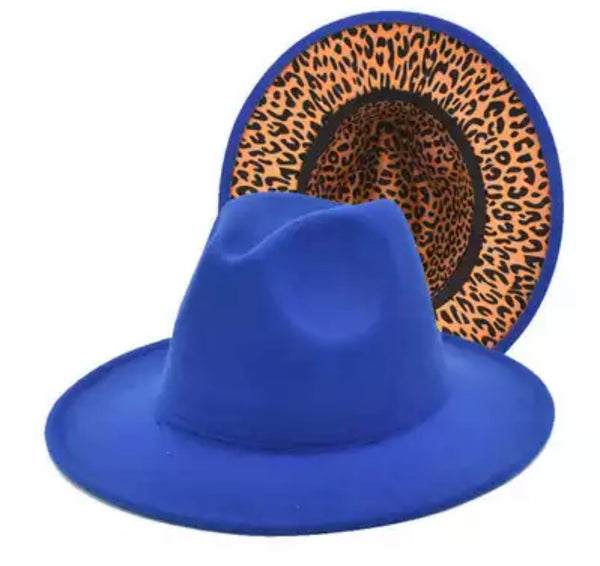 Cappello  Fedora Double face interno maculato vari colori con fascia accessorio estraibile