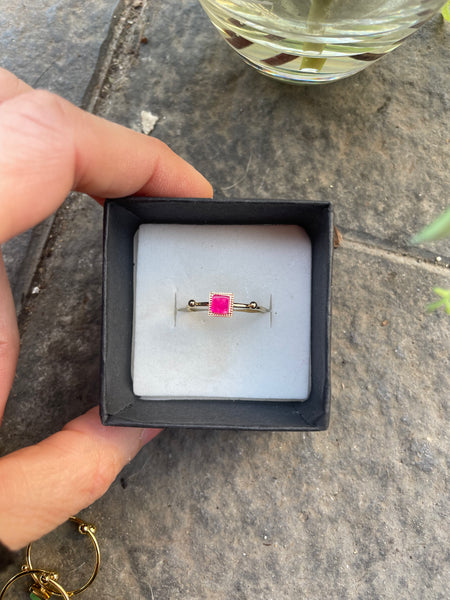 Anello delle isole  Santorini pietra quadrata vari colori