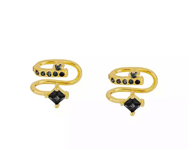 Mono earcuff doppio argento 925 crystal e pavettato