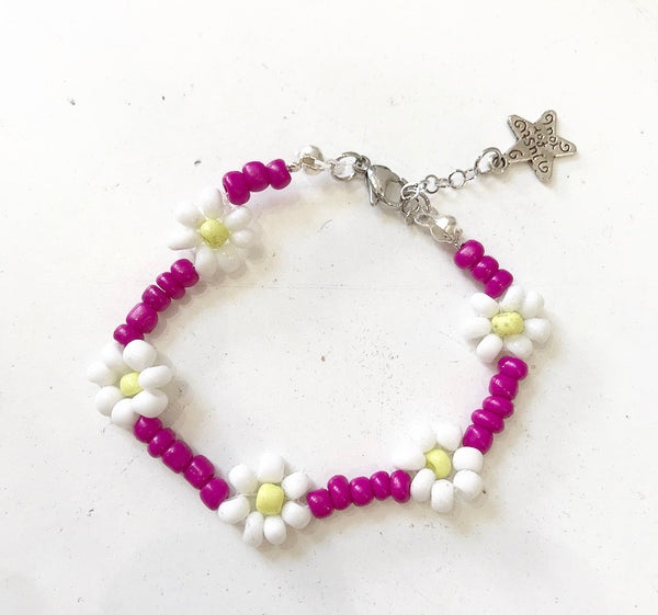 Bracciale vari colori fiorellini miuky grandi handmade