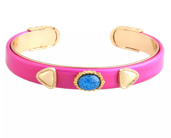 Bracciale regolabile pelle e applique