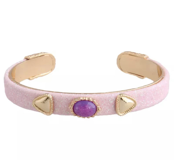Bracciale regolabile pelle e applique