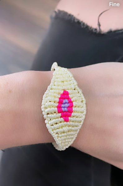 Bracciale  cavigliera evil eye occhio filo macrame regolabile