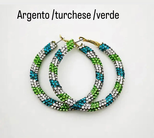 Coppia orecchini bling bling fantasia vari colori