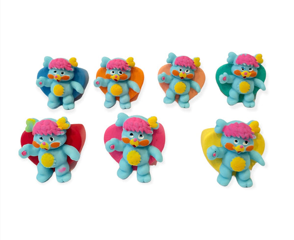 Anello in resina cuore vari colori popples turchese