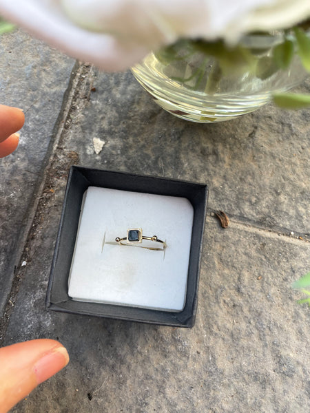 Anello delle isole  Santorini pietra quadrata vari colori