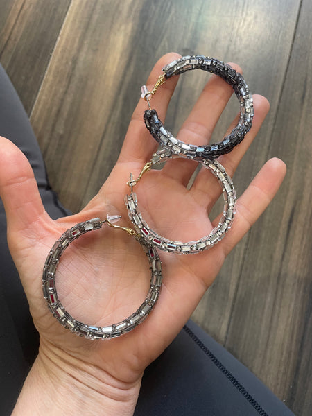 Coppia orecchini bling bling crystal vari colori