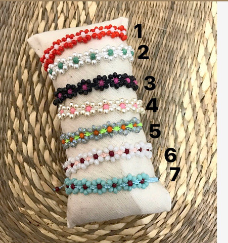 Bracciale cavigliera macrame fiori