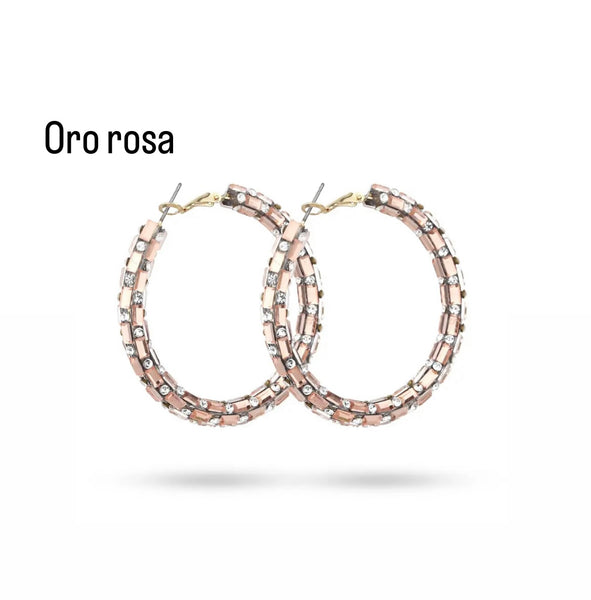 Coppia orecchini bling bling crystal vari colori